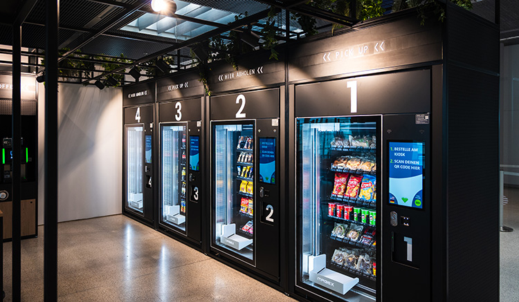 Der modulare Automatenshop erweitert das Verpflegungsangebot am FlughafenMünster/Osnabrück und ist das erste Konzept dieser Art von Smartseller. Foto: Smartseller