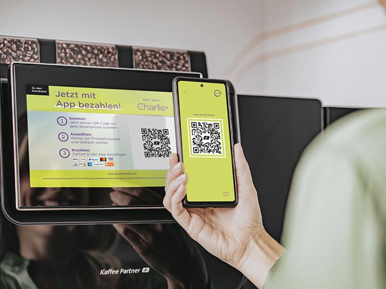 Für die Kaffeevollautomaten „Barista Suprema“ von Kaffee-Partner ist neu die QR-Code-Zahlungsakzeptanz „Pay with Charlie“ von ZIIB verfügbar. Foto: Kaffee-Partner